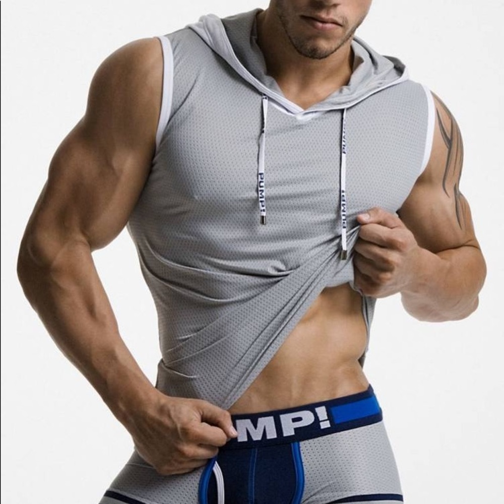 PUMP! Underwear Men’s Medium Gray Hoodie Tank